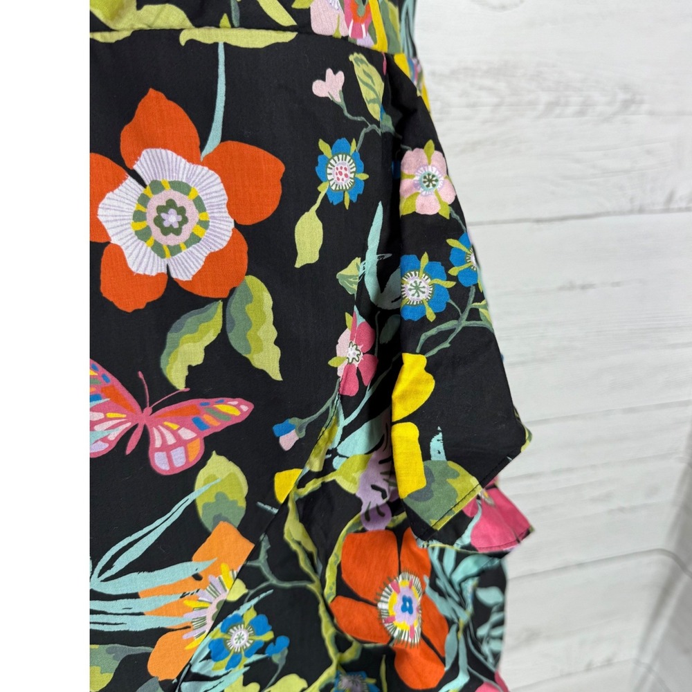 NWT J.Crew Liberty Fabric Floral Dress Black Ruffle size 12 spring cottage boho - Picture 12 of 13